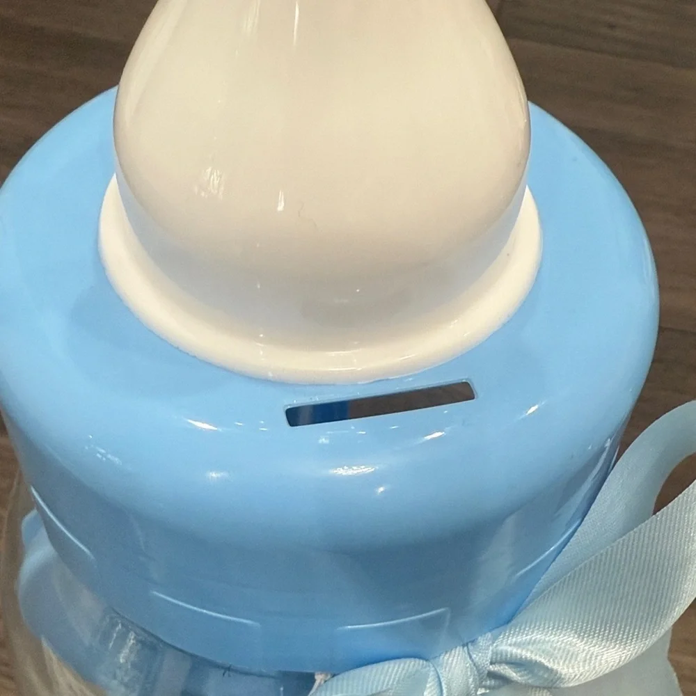New Giant Baby bottle Gift Set with Blue Accessories for baby boy